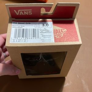 Vans black and white crib shoes